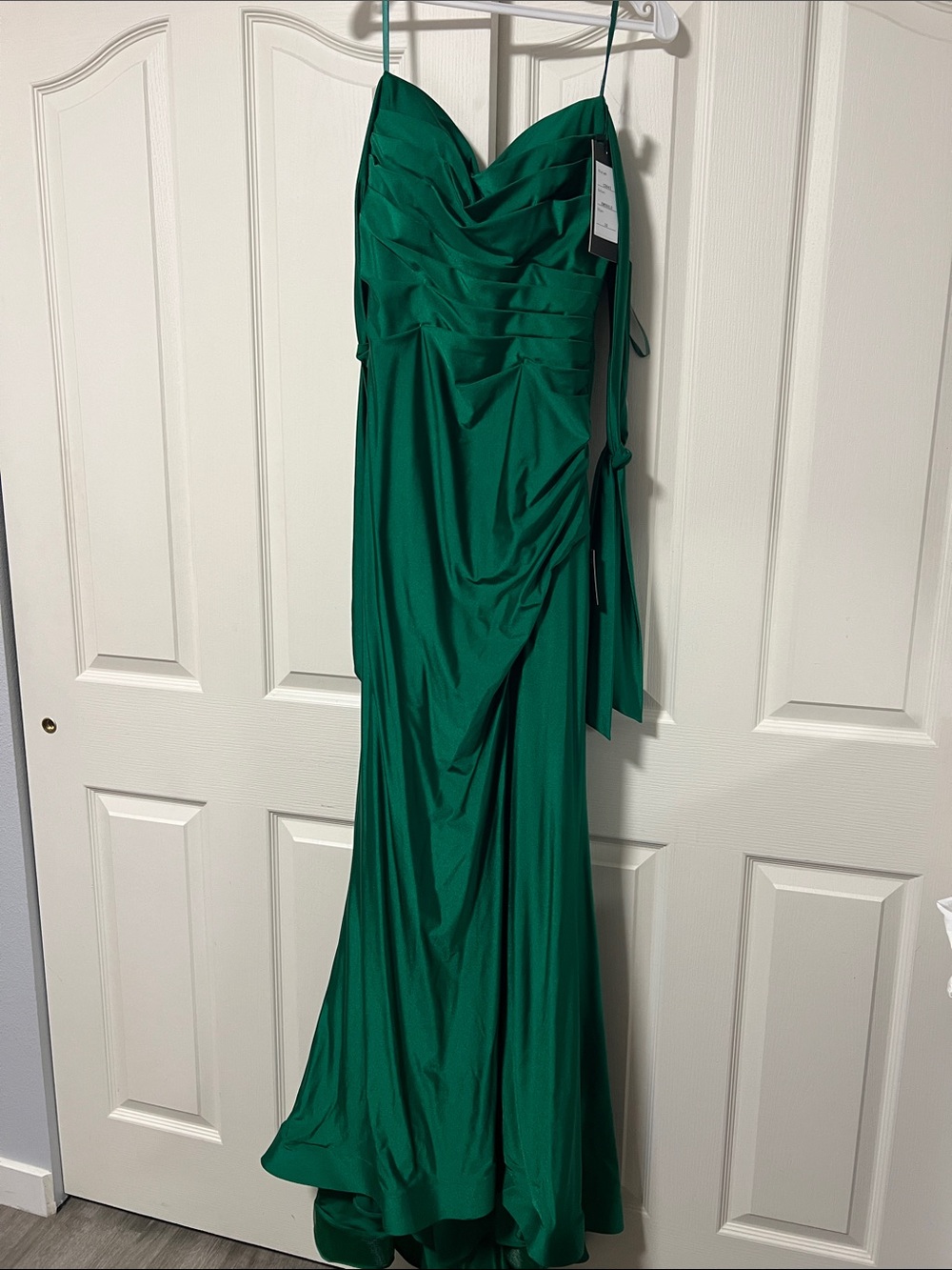 Cinderella Emerald Green Draped Maxi Dress
